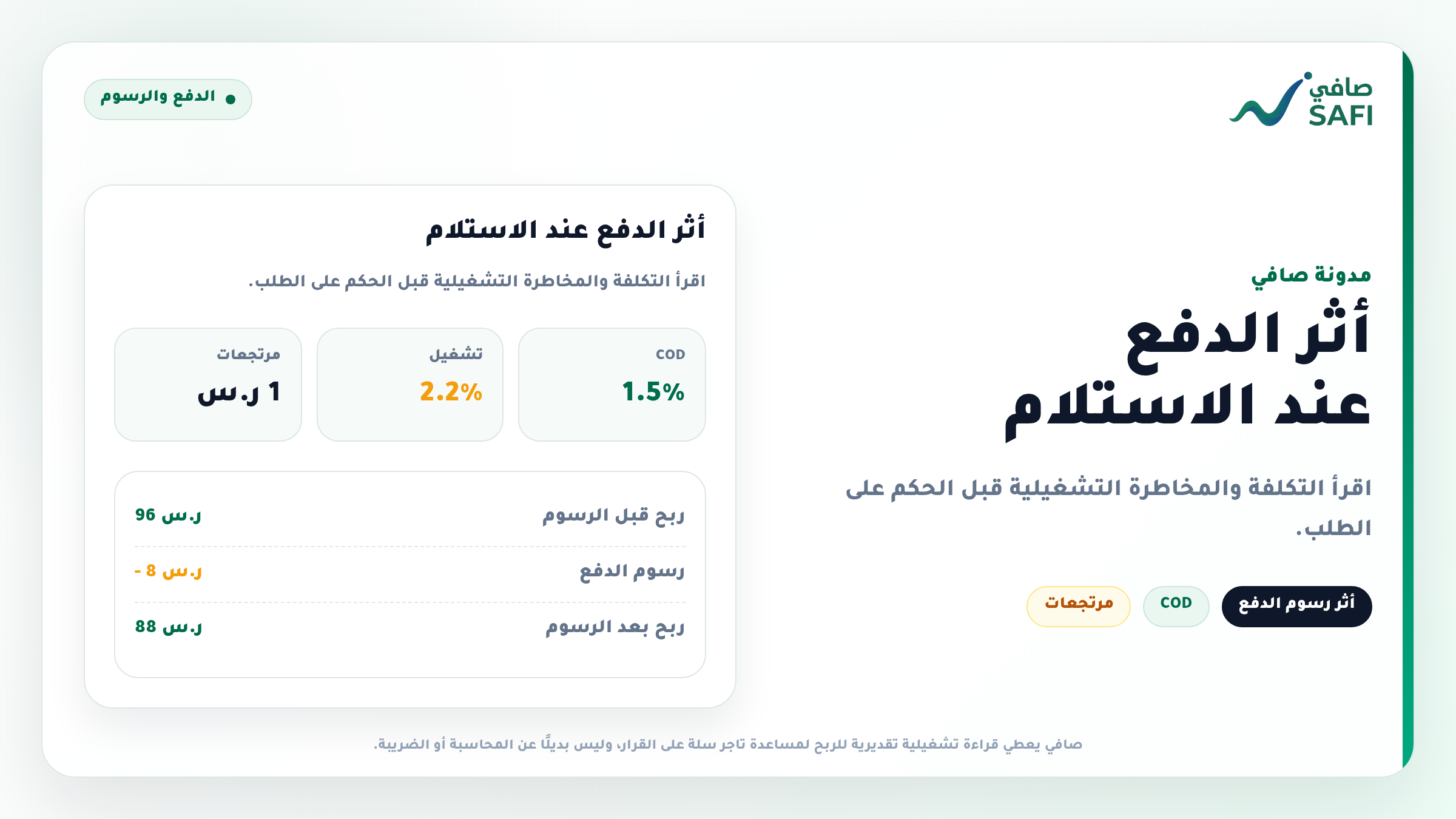 الدفع عند الاستلام: كيف تحسب أثره على ربحية الطلب؟